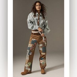 Free people We The Free Patch On You Baggy Straight Jeans